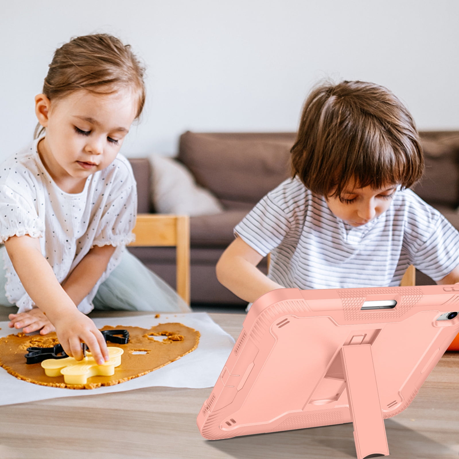 GAOBAO for iPad 11th Generation 11 Inch (2025) Case with Kickstand Pencil Holder, 3 in 1 Heavy Duty Shockproof Protective Tablet Cover, Pink