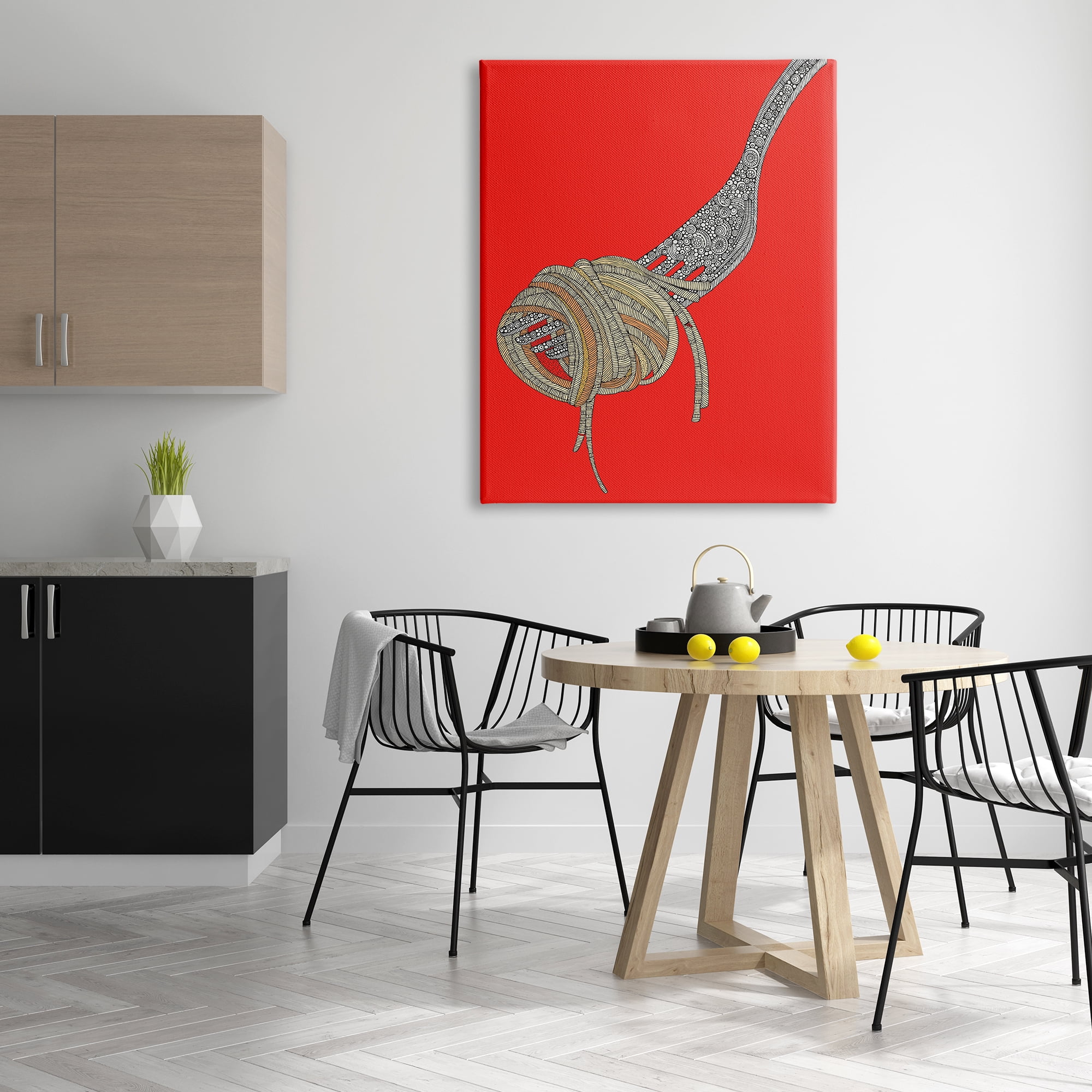 Stupell Industries Pop Style Spaghetti Fork Intricate Fractal Pattern Graphic Art Gallery Wrapped Canvas Print Wall Art, Design by Valentina Harper