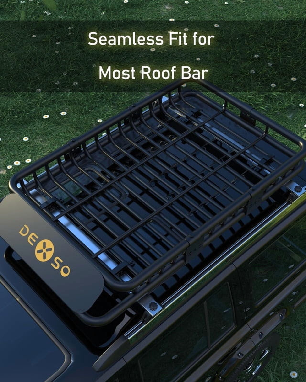 Towallmark 46 x 36 Inch Roof Rack Basket, Cargo Carrier, SUV Roof Rack, 200LBS Capacity with Waterproof Luggage Bag for Trucks SUVs Vehicles Camping