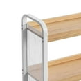 thumbnail image 2 of Benzara 3 Tier Wood and Metal Kitchen Cart with Casters, White and Brown, 2 of 3