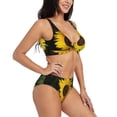 thumbnail image 2 of Kdxio Japanese Were Blossoming Print Women's 2 Piece High Waisted Wrap Spaghetti Strap Summer Swimsuit Bikini Set-Medium, 2 of 7
