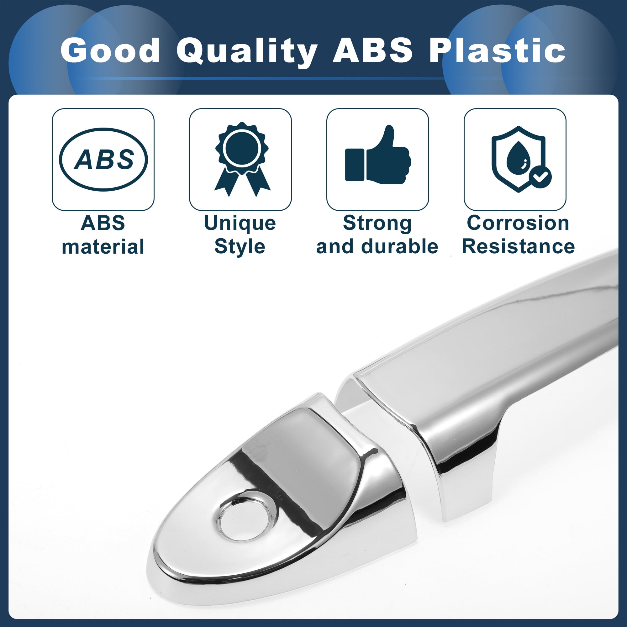 Unique Bargains Car Door Handle Cover Trim for Ford ESCAPE 2008-2012 ABS Silver Tone