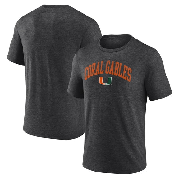 Men's Charcoal Miami Hurricanes Arched City Tri-Blend T-Shirt