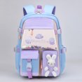 thumbnail image 5 of Cute Cartoon Bunny Backpack Girl Kindergarten Princess Schoolbag (L Azul), 5 of 5