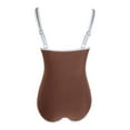 thumbnail image 5 of XUELUO Womens One-Piece Swimsuits Solid Color Sexy Push Up High Waisted Training Sport Control Swimsuit Swimwears Bathing Suits,Brown,L, 5 of 5