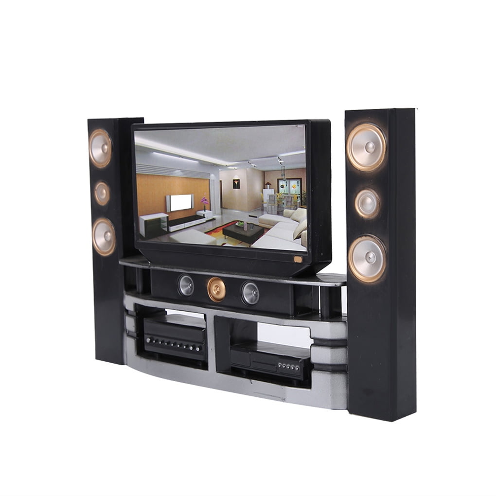 Home Theater Cabinet TV Set Toys Kids Girls Plastic Furniture Accessories Playset