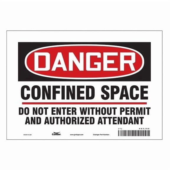 Condor Safety Sign,7 inx10 in,Vinyl 465J96