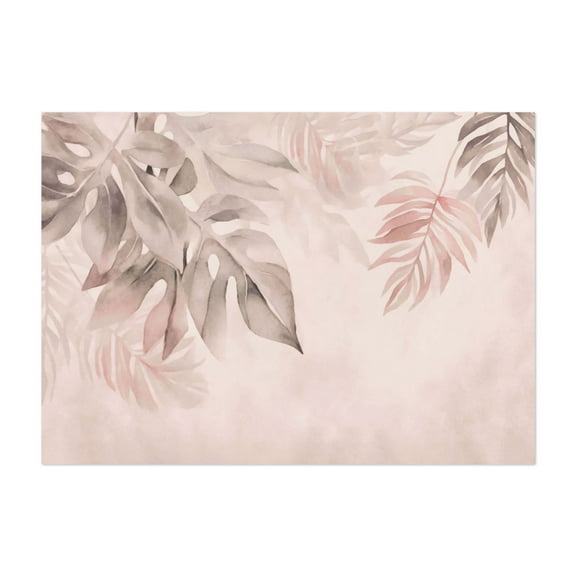 Gentle Leaf Tropical Whispers Watercolor Blush - Painting Unframed Wall Art Print 5 x 7 inches