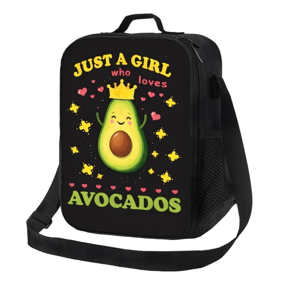 Avocado Lover Lunch Bag Insulated Thermal Box with Shoulder Strap & Handle for Work and Picnic