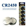 thumbnail image 2 of Sinyiin 5Pcs CR2450 3V Lithium Button Cell Battery Coin Cell for Watches Temperature Sensors Water Bottles Remote Controller, 2 of 10