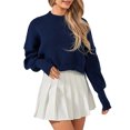 thumbnail image 1 of SUNSIOM Pull-Over Femme Couleur Unie/rayé Col Rond Manches Longues Ample Printemps Automne Décontracté Mode Urbaine, 1 of 6
