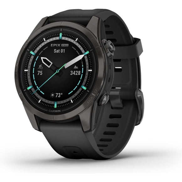 Garmin epix Pro (Gen 2) Sapphire Edition 42mm GPS Smartwatch with AMOLED Display, Built-in Flashlight & Advanced Training Metrics – Black - Renewed