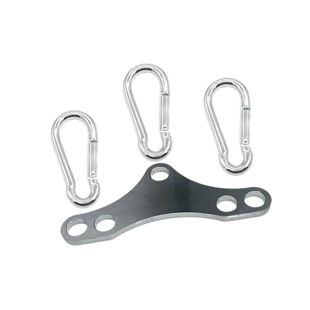 Quzzie Pull Up Bar Joint Double to Single Adaptor Plate Bar Row Adapter Metal Construction Complete Set for Pulley System Strength Training Home Gym Equipment silver