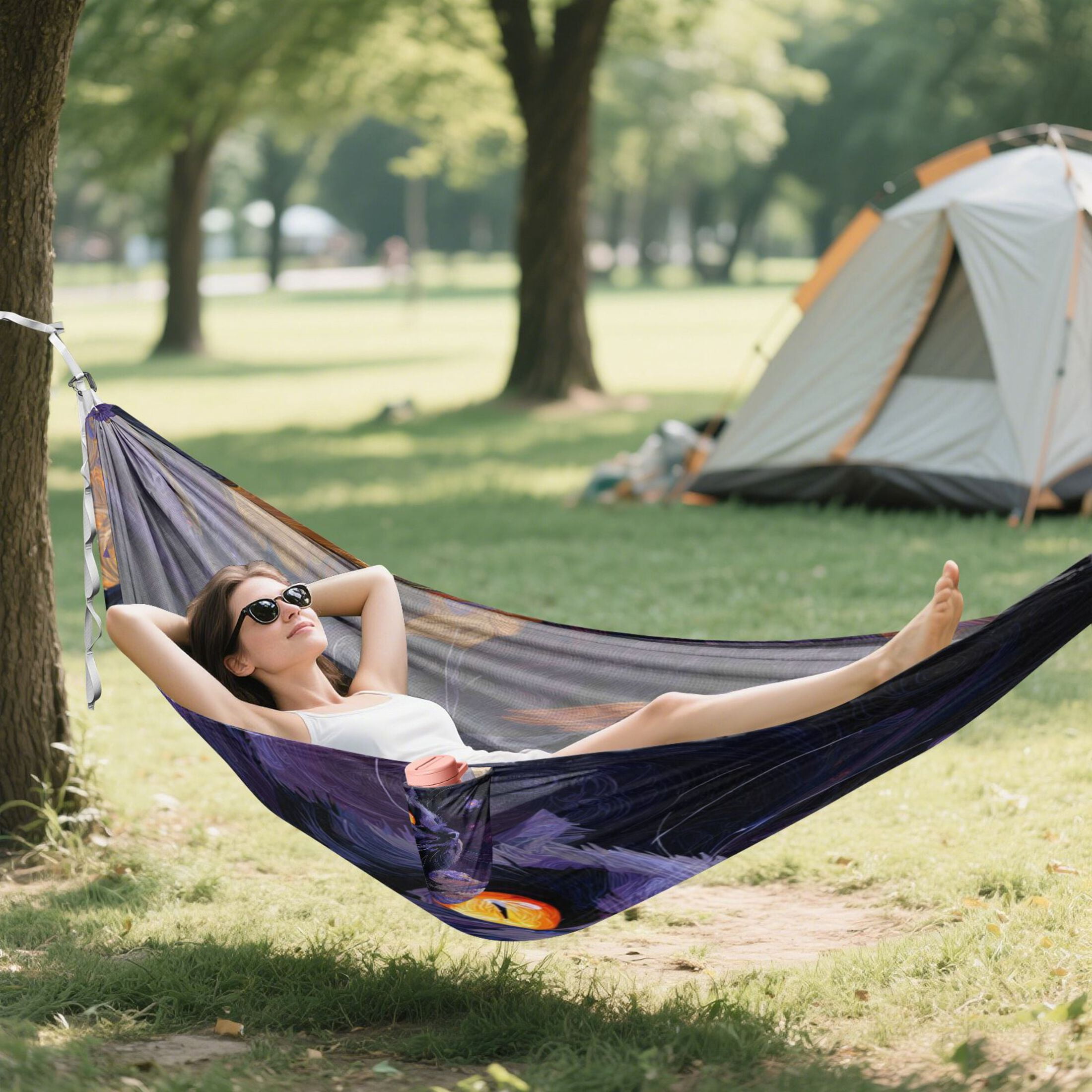 Hanging Hammock Portable Travel Camping For Outdooor Beach Camping Hiking A Cat