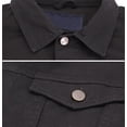 thumbnail image 3 of Men’s Classic Multi Pocket Button Up Stretch Denim Casual Trucker Jean Jacket (Black, S), 3 of 5