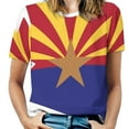 thumbnail image 5 of Arizona State Flag Ruffle Short Sleeve T-Shirt V Neck Shirts Pattern Cute Tops Casual Tee Arizona Flag State Desert Az State, 5 of 5