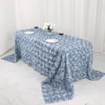 thumbnail image 5 of Efavormart 90"X132" Dusty Blue Grandiose 3D Rosette Satin Rectangle Tablecloth For Wedding Party Event, 5 of 11