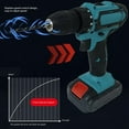 thumbnail image 3 of Cordless Power Drill, Large Torsion Cordless Drill Driver AC100-240V LED Light Forward Reverse Rotation with 2 Batteries for Industrial US Plug,EU Plug, 3 of 7