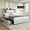 Gray, variant on amerlife King Size Bed Frame with 4 Storage Drawers with 47.2" Bookcase Headboard, Charging Station,White