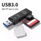 thumbnail image 2 of Lector Tarjetas USB 3.0 2 en 1 Lector Tarjetas Memoria USB A SD TF para PC Portátil (negro), 2 of 9