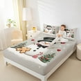 thumbnail image 4 of Manfei Cute Snowman Full Size Sheets,Merry Christmas Bed Sheets,White Gray Sheet Sets For Girls Kids,Ultra Soft Home Decor,4 Pieces, 4 of 7