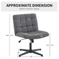 thumbnail image 3 of YOSITiuu Wide Armless Desk Chair No Wheels, Back Criss Cross Chair for Office, Modern Swivel Cross Legged Chair, Height Adjustable Wide Seat Home Office Task Chairs (Dark Gray), 3 of 9
