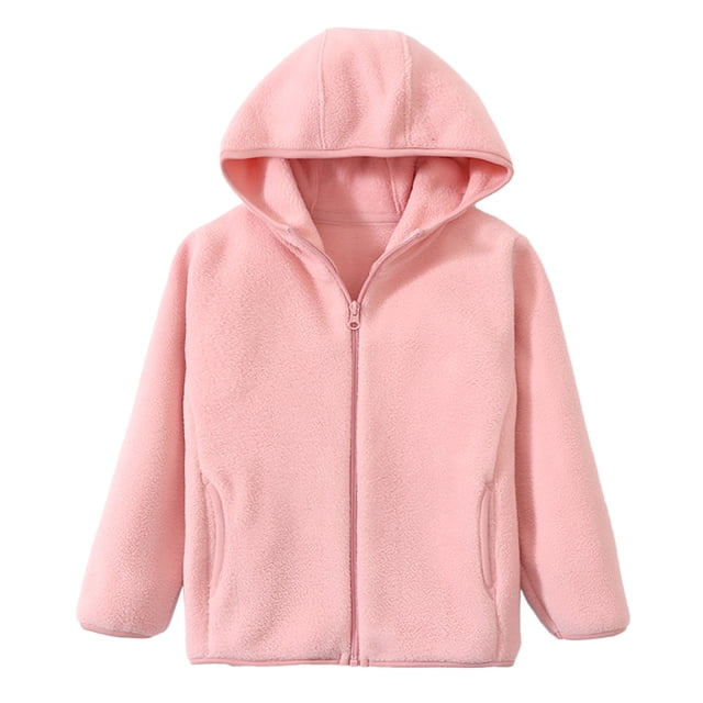 Gibobby Abrigos de invierno para niños y niñasNiños Niñas Invierno A De Viento Cremallera Sólida Abrigo Con Capucha Chaqueta Niños Caliente Polar Ropa De(Rosa, 3-4 Años)