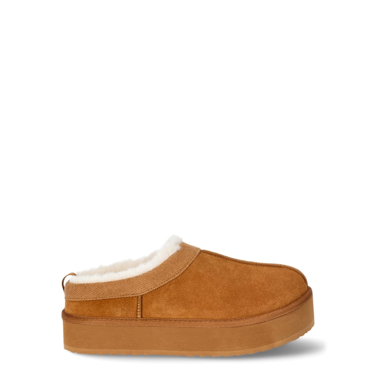 靴  SLIPPER ULTRA SUEDE US8 Joyspun Women's Ultra Short Faux Suede Platform Clog Slippers