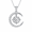 White Gold, variant on 2CT Round Cut Moissanite Moon Pendant Necklace for Women, 18K Yellow Gold Plated, D Color VVS1, 925 Sterling Silver