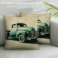 thumbnail image 3 of COMIO Ink Oil Painting Watercolor Blue Pickup Truck Decorative Lumbar Throw Pillow Cover Case Home Living Room Bed Sofa Car, 3 of 5