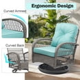 thumbnail image 3 of Seizeen Patio Furniture Set, 3 Pieces Outdoor Swivel Gliders Rocker, Wicker Bistro Set with Thickened Cushions, Rattan Porch Balcony Furniture Chair for 2 with Table, 360°Swivel, 3 of 9