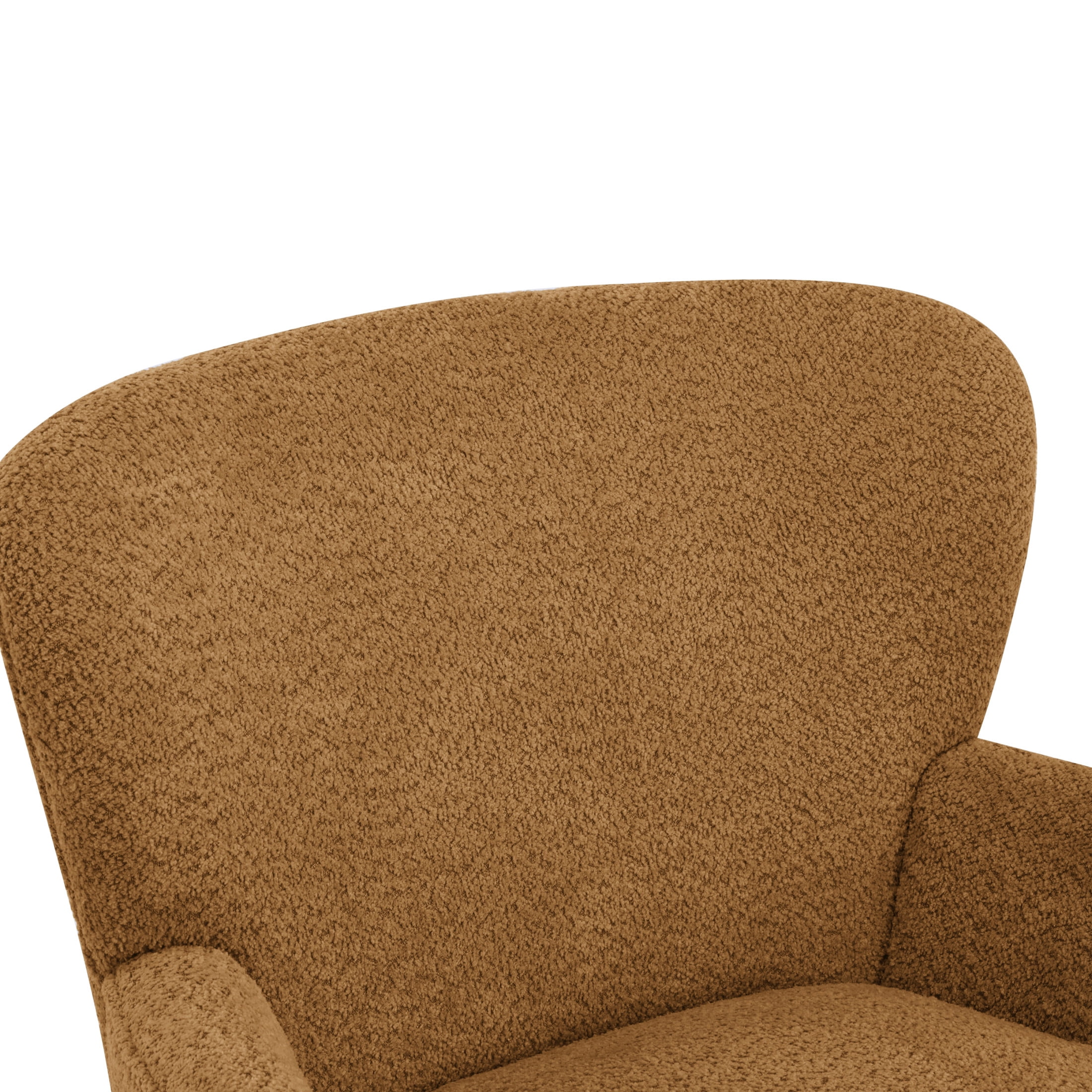 Christopher Knight Home Contemporary Boucle Upholstered Chair with Flared Armrest and Wood Frame, Caramel