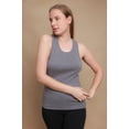 thumbnail image 2 of Women's Cottonique W12228 Latex Free Organic Cotton Racerback Tank Top (Melange Grey 4), 2 of 5
