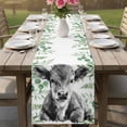 thumbnail image 4 of Grey Cow Table Runner 70 Inches, Weeping Green Leaves Elegant Farmhouse Bed Runner Dresser Scarves Tabletop for Indoor Outdoor Parties/Ceremony/Banquet, 13" x 70", 4 of 8