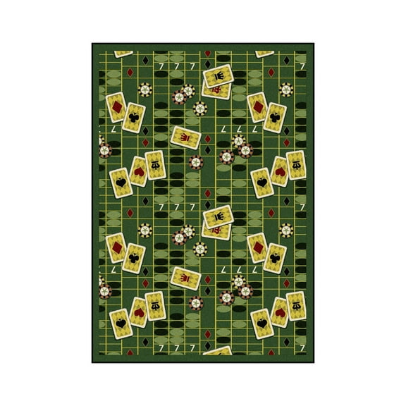 Feeling Lucky 3'10" x 5'4" Area Rug In Color Emerald
