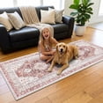 thumbnail image 5 of ARJINCUTE Boho Vintage Distressed Runner Rug Red 2'x6', Soft Machine Washable Foldable Non-Slip Carpet for Hallway Entryway Kitchen Laundry Room, 5 of 9
