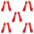 thumbnail image 2 of Guantes florales de encaje Sonducket lentejuelas sin dedos mujer manoplas bordadas hasta El codo Rojo, 2 of 6