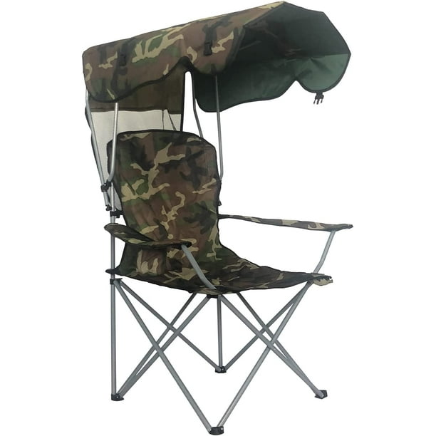 Camping Chairs with Canopy, Portable Quad Lawn Chair for Adults