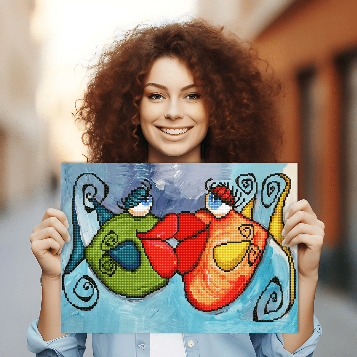 Diamond Dotz Fishy Kissy Fish Diamond Painting Kits for Adults - Diamond Art Kits a Relaxing Creative Craft Kit with Dotz Gems  11.8"x16.5"
