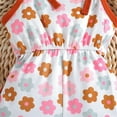 thumbnail image 6 of Mwjwdo Toddler Baby Girl Summer Clothes Floral Romper Tie-Up Strap Halter Jumpsuit Infant Summer Sling Playsuit 6M-3T, 6 of 9