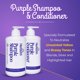 thumbnail image 2 of Herbishh Sulfate Free Purple Shampoo And Conditioner Set 16.9 Fl. Oz Each, Blonde Purple Shampoo For Grey Hair Neutralizes Yellow & Brassy Tones For Silver, Highlighted Hair, Vegan Color Safe Formula, 2 of 7