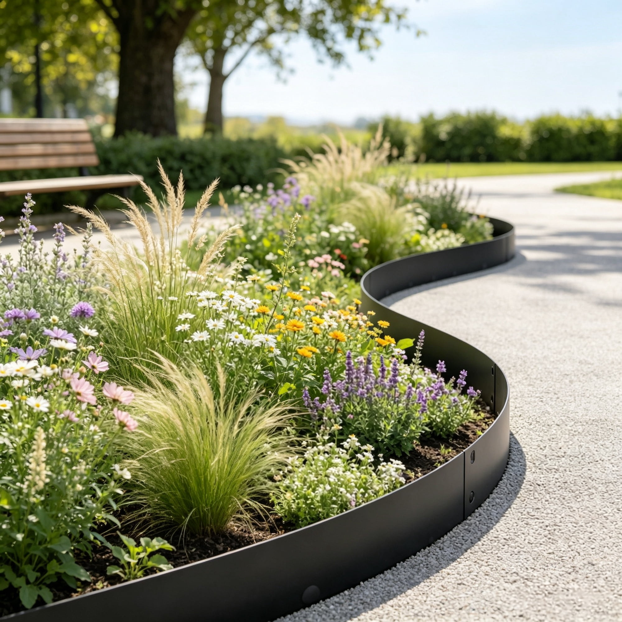 5 Pack Black Steel Landscape Edging (39" x 4") with Rust-Resistant Finish