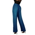 thumbnail image 4 of XFLWAM Womens High Waist Casual Loose Sparkle Sequin Shiny Wide Leg Palazzo Pants Trousers Blue XXL, 4 of 7