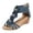 Blue, variant on Wedge Sandals for Women Platform Open Toe Thong Ankle Boots Back Zip up Comfortable Summer Wedding Prom Work Beach Dress Shoes Beige Size 8.5