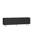 thumbnail image 6 of SEENYOO 68" TV Stand, Fluted Modern Entertainment Center & Media Console with Storage Doors for 55"+ TVs, Living Room,Black, 6 of 8