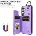 thumbnail image 2 of Dteck Case for Samsung Galaxy S23 FE,Magnetic Clasp Luxury PU Leather Card Slots Stand Durable Shockproof Case Back Wallet Flip Cover with Ring Buckle Cover for Galaxy S23 FE,Purple, 2 of 8