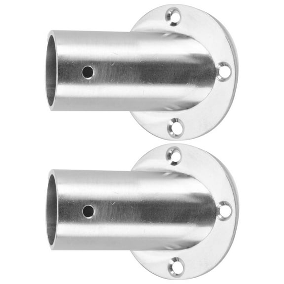 2pcs Wardrobe Rail Rod Sockets Stainless Steel Clothesline Pole Bracket