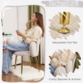 thumbnail image 6 of Ktaxon Vanity Makeup Chair Comfy Accent Chair Small Office Chair with Flower Back and Lumbar Pillow for Living Dining Room Bedroom Home Office Velvet Light Gray, 6 of 10