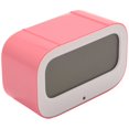 thumbnail image 4 of Reloj despertador, bonito reloj de escritorio, reloj despertador inteligente con luz de fondo, temperatura y repetición, relojes despertadores a pilas (rosa), 4 of 5
