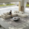 thumbnail image 6 of 162" Cloud Couch, Beige Modern Upholstered Sectional Couches for Living Room, Free Combination L Shaped Sofa Set with 6 Pillows, Oversized Design, 6 of 17